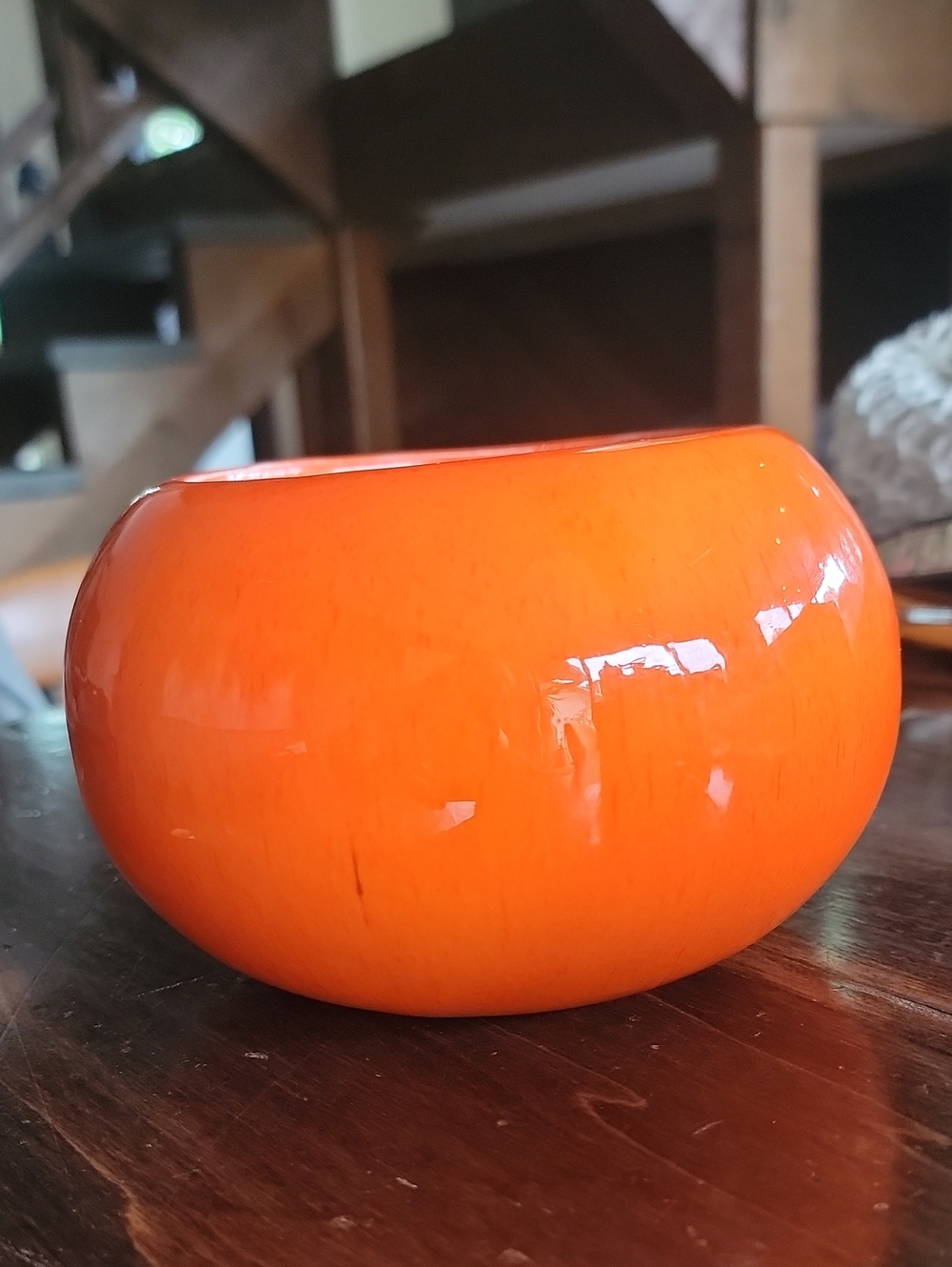 Bright Orange Glass Accent Bowl - Home Accents